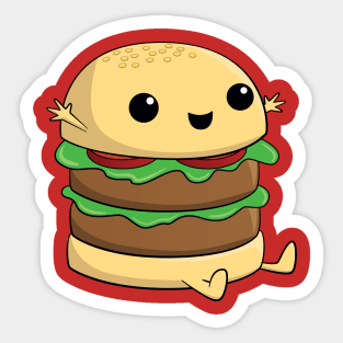 Cute, Kawaii, Cartoon Burger Sticker